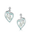 Sheila Fleet Snowdrop Sterling Silver Heart Drop Earrings in Leaf Enamel (EEX232)