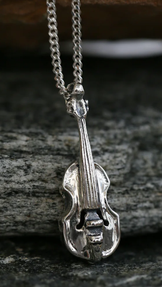 Sheila Fleet Small Fiddle Pendant in Sterling Silver (P0308)