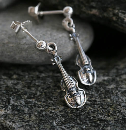 Sheila Fleet Petite Fiddle Drop Earrings in Sterling Silver (E00308)