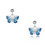 Sheila Fleet Holly Blue Butterfly Small Enamel Drop Earrings (EE286)