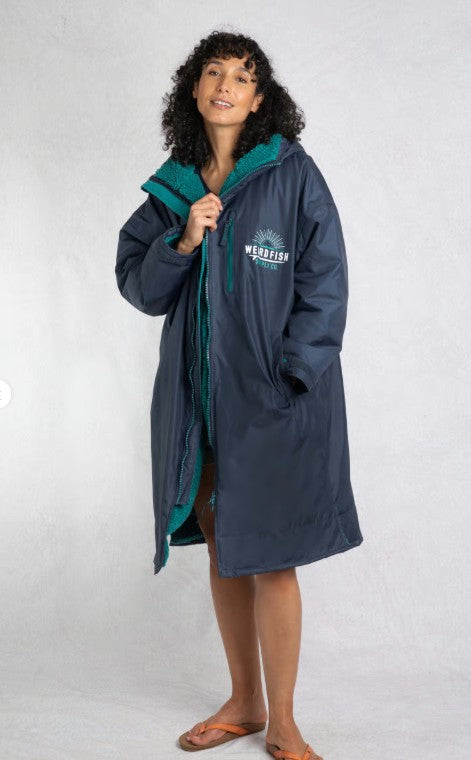 NEW 25% OFF Weird Fish Atlantic Waterproof Robe - Blue Surf