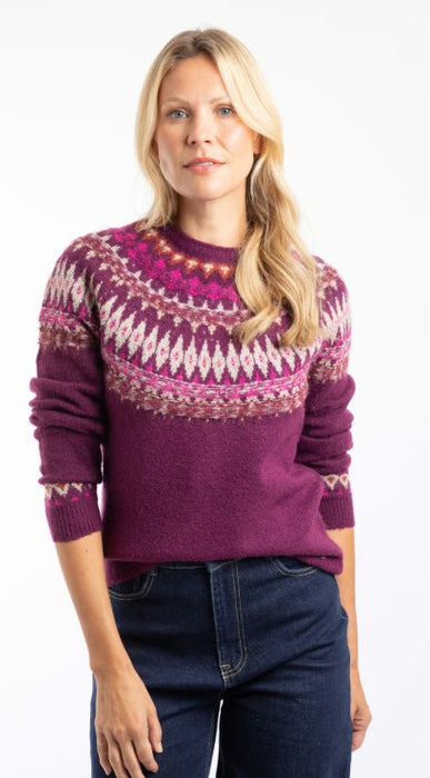 NEW 25% OFF Weird Fish Lowell Fair Isle Jumper - Beet