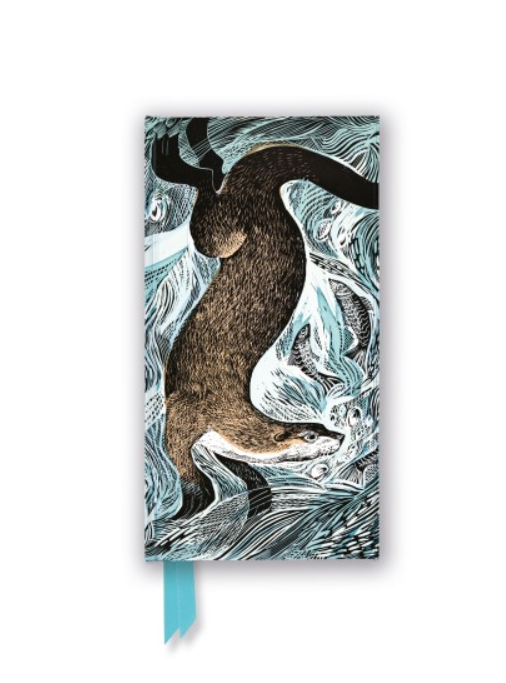 Angela Harding Fishing Otter Slimline Notebook by Flametree Publishing