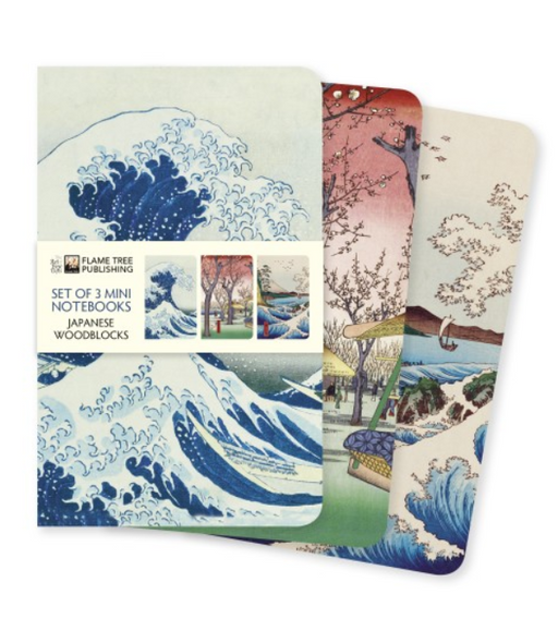 Japanese Woodblocks Set of 3 Mini Notebooks
