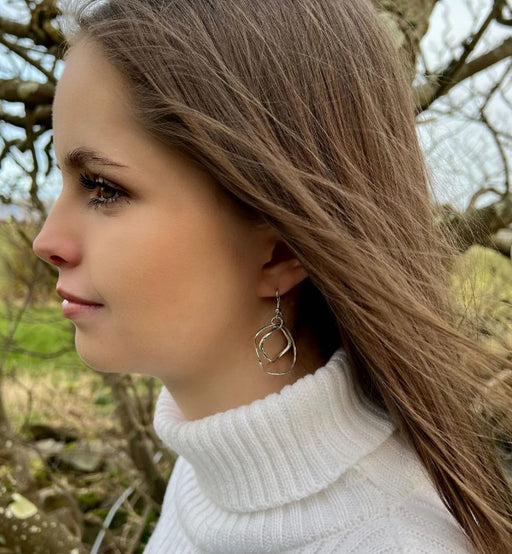 Sheila Fleet Tidal Hoop Earrings in Sterling Silver. (E160-2)