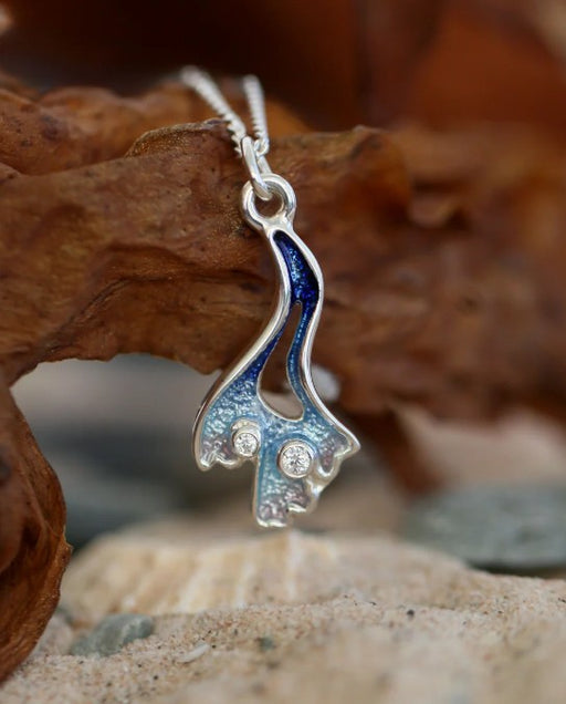 Sheila Fleet Sea Moss Small Cubic Zirconia Pendant In Sea Blue (ESP0306)