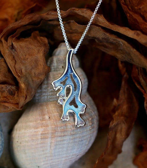 Sheila Fleet Sea Moss Moonstone Dress Pendant In Sea Blue (ESPX306)