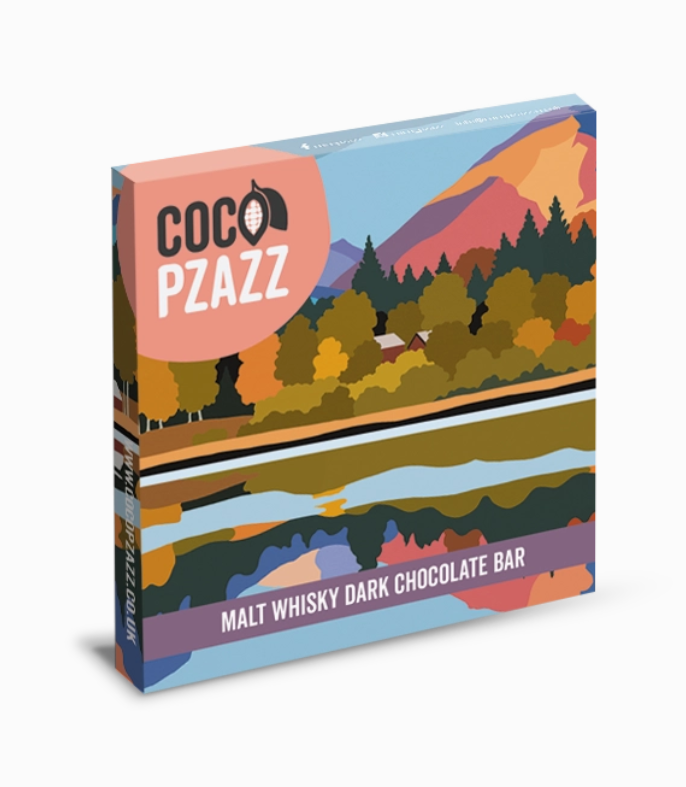 Coco Pzazz - Malt Whisky Dark Chocolate Bar