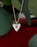 Sheila Fleet Secret Hearts Garnet Birthstone Pendant In Crystal Enamel (ESPX138)
