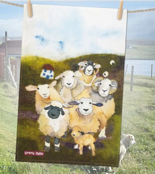 Emma Ball Felted Sheep Tea Towel