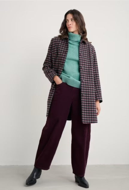 Seasalt Wood Cabin Coat - Taran Dark Hellebore