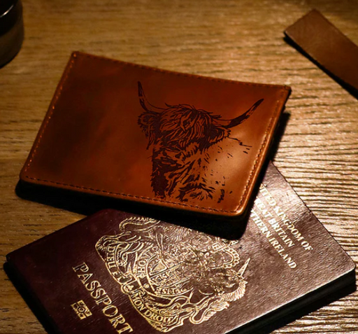 NEW Selbrae House Leather Wallet - 'Highland Cow'
