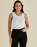 Betty Basics Francis Rib White Tank Top