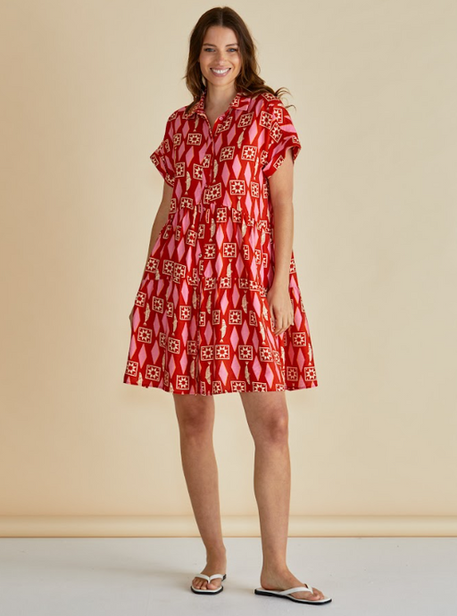 Betty Basics Copacabana Shirt Dress in Sardinia Geo Print