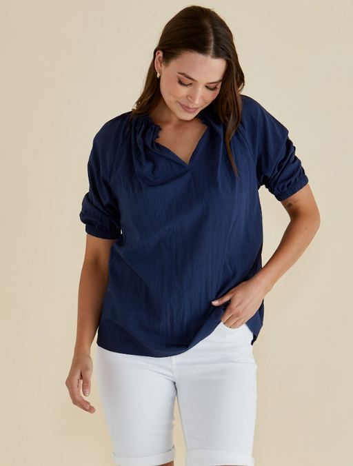 Betty Basics Joanne Blouse in Navy Blue