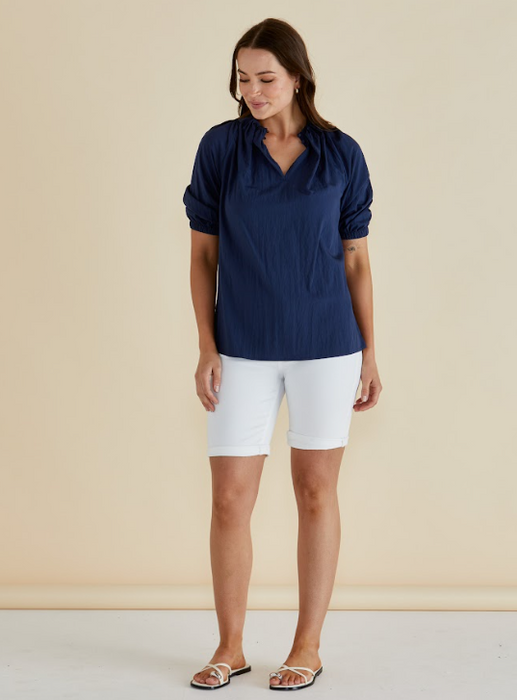 Betty Basics Joanne Blouse in Navy Blue