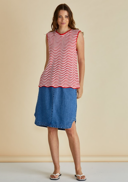Betty Basics Aviva Tank in Red/White Stripes