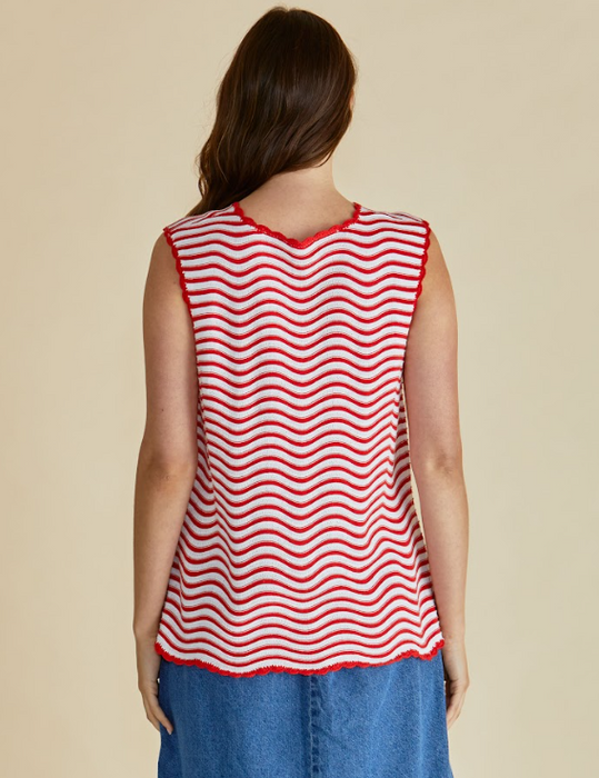 Betty Basics Aviva Tank in Red/White Stripes