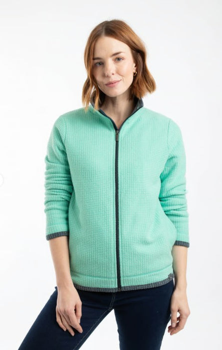 NEW Weird Fish Ariana Eco Full Zip Grid Fleece in Bevelled Glass