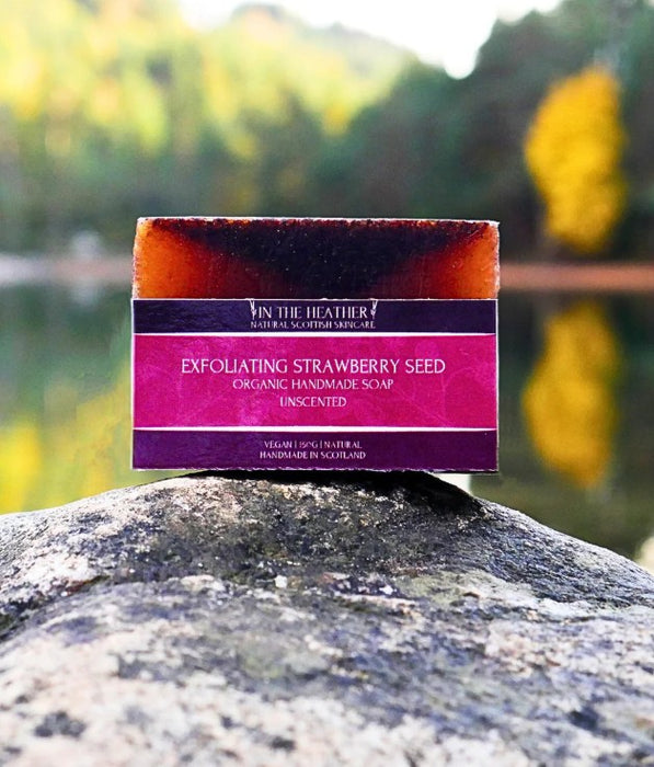 In The Heather - Organic Exfoliating Strawberry Seed Soap Bar