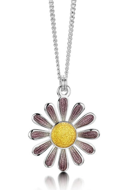 Sheila Fleet Daisies at Dawn Small Enamel Pendant in Champagne (EPX233)