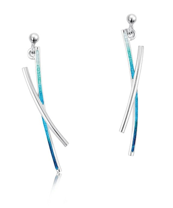 Sheila Fleet Wild Grasses Drop Earrings in Peacock (EE186)