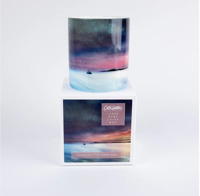 Cath Waters - Fishing The Little Minch Large Bone China Mug