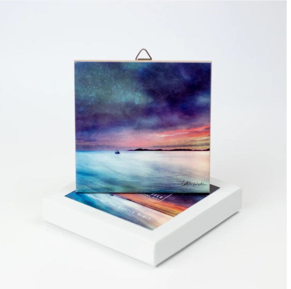 Cath Waters - Fishing The Little Minch Ceramic Boxed Tile