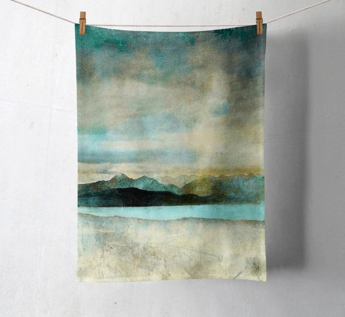 Cath Waters - Skye From Bealach Na Ba Applecross Cotton Tea Towel
