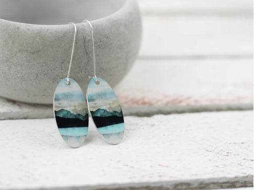 Cath Waters - Skye From Bealach Na Ba Applecross Aluminium and Silver Earrings