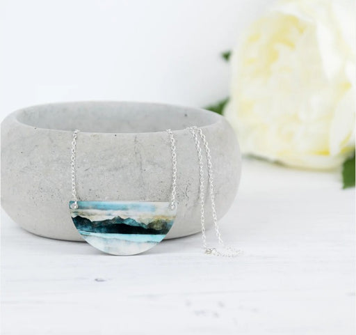 Cath Waters - Skye From Bealach Na Ba Applecross Aluminium and Silver Small Necklace