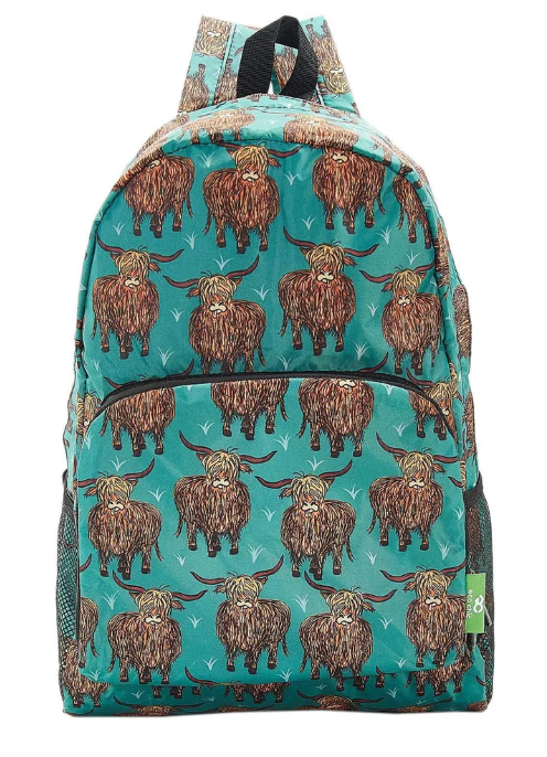 Eco Chic Packable Backpacks - Highland Coos