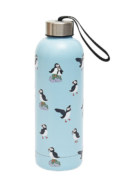 Eco Chic Thermal Bottle - Blue Puffins