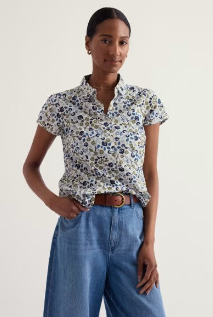 NEW Seasalt Rushmaker Shirt - Beach Blooms Chalk