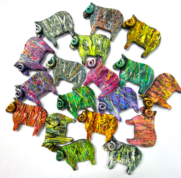 Skaramanda Jewellery - Splatter Sheep Brooches