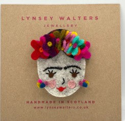 Lynsey Walters Frida Kahlo Felted Brooch