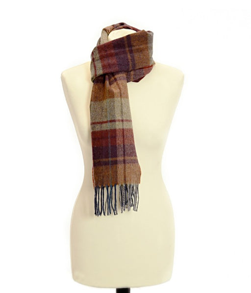 Tweedmill Textiles - Lambswool Scarf With Rolled Fringe - Country Check Arran