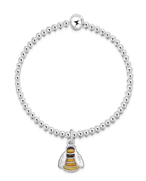 Sheila Fleet Great Yellow Bumblebee Stretch Bangle - Great Yellow Enamel