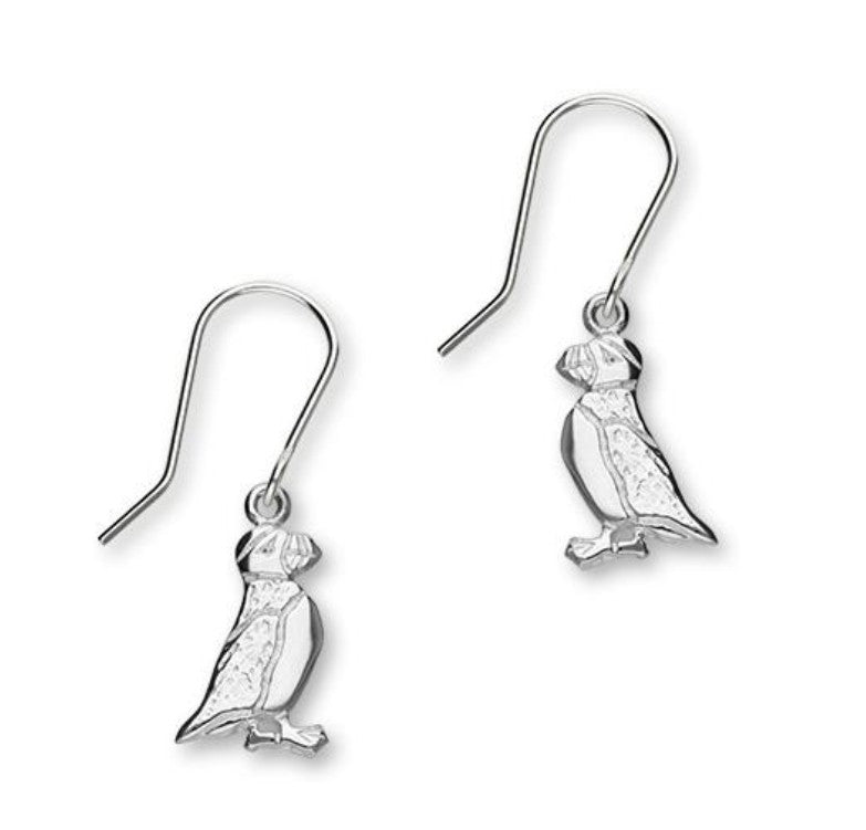 Fluke Jewellery - Puffin Drop Silver Earrings (FE42)
