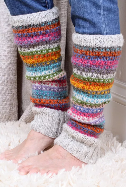Pachamama - Villarica Colourful Dotty Stripe Leg Warmers