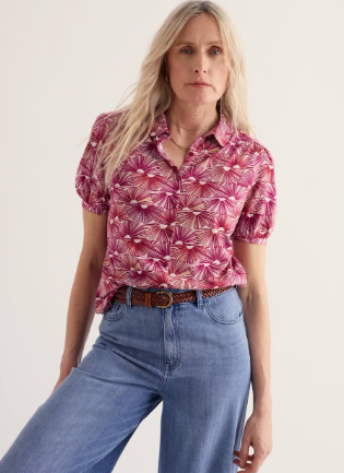 Seasalt Embrace Shirt - Sunset Fans Magenta