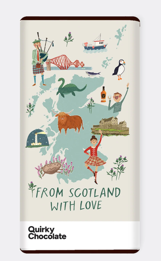 Quirky Chocolate - 'From Scotland, With Love' Classic Milk Chocolate