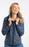 Weird Fish - Rochelle Full Zip Printed Microfleece in 'Night Blue'
