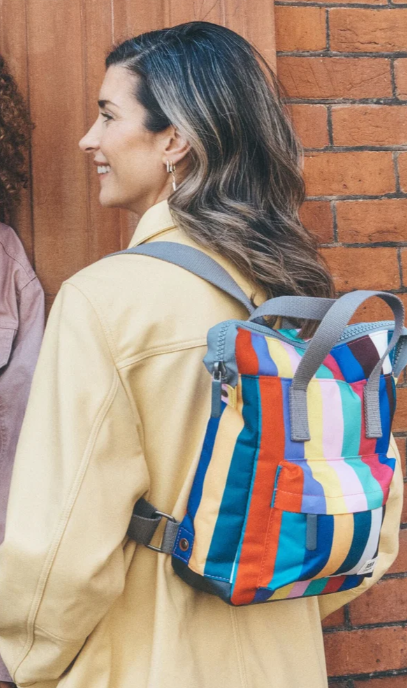 Roka London - Small Bantry Backpack in Wide Multistripe