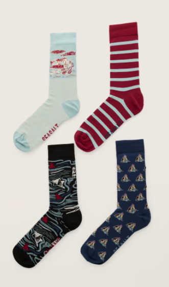 NEW Seasalt Men's Arty Socks - Harbour Mix