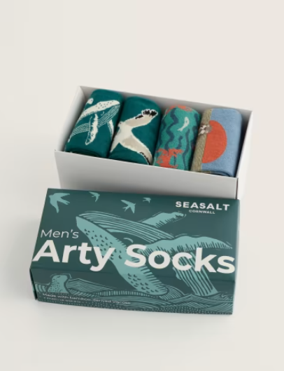NEW Seasalt Men's Arty Socks - Cornish Creatures Dowr Mix