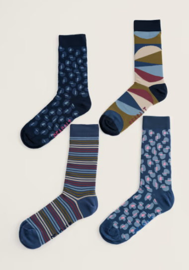 NEW Seasalt Men's Arty Socks - Riverscape Mix