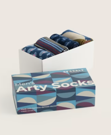 NEW Seasalt Men's Arty Socks - Riverscape Mix