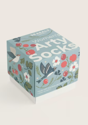 NEW Seasalt Women's Arty Socks - Wintering Birds Mix