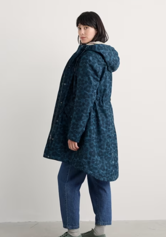 NEW Seasalt Plant Hunter Waterproof Parka Coat - Patchwork Bloom Squall